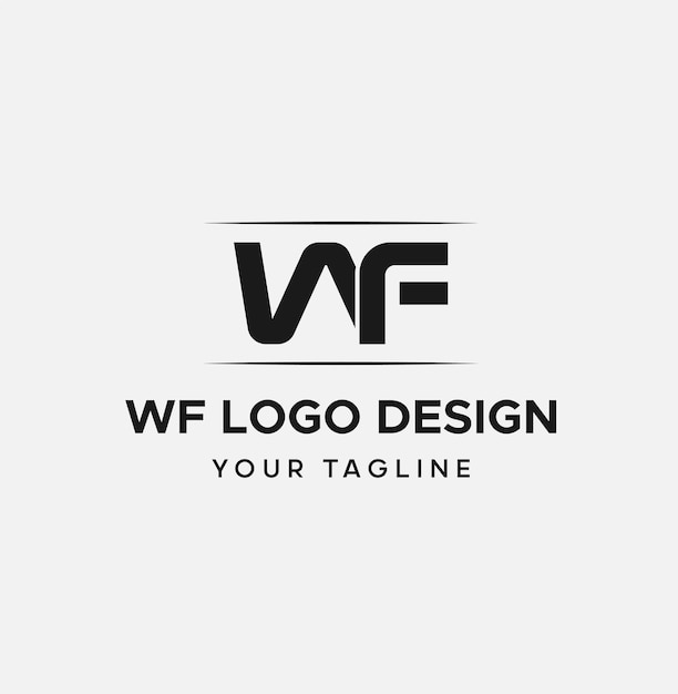 Vecteur icône et conception du logo wf