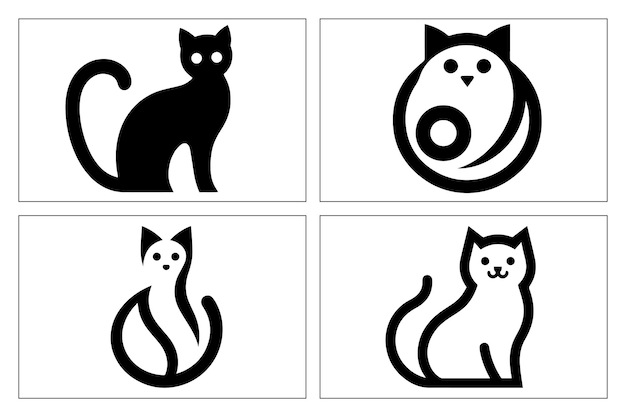 Icône de conception à la forme d'un chat mignon