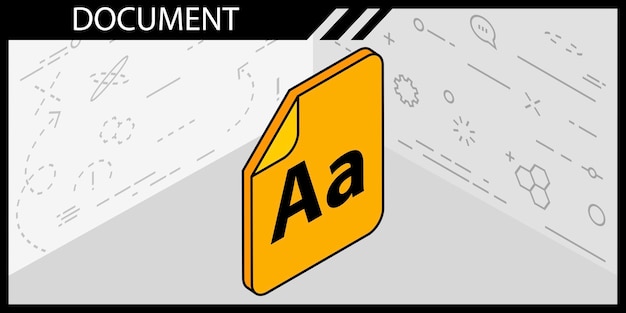 Icône de conception isométrique de document Illustration vectorielle web 3d concept coloré