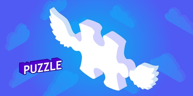 Icône de conception isométrique de puzzle Vector illustration web 3d concept coloré