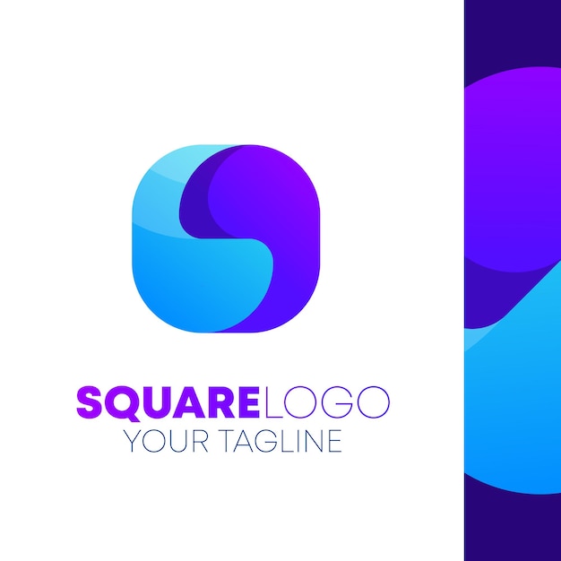 Icône de conception de logo carré dégradé
