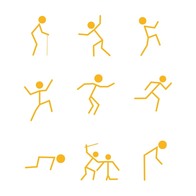 icône de conception vectorielle ou symbole de la forme du mouvement du corps