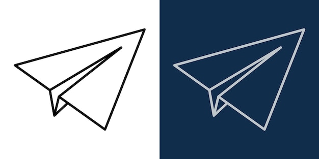 Icône de contour d'avion en papier Symbole de voyage Transport aérien Trait modifiable