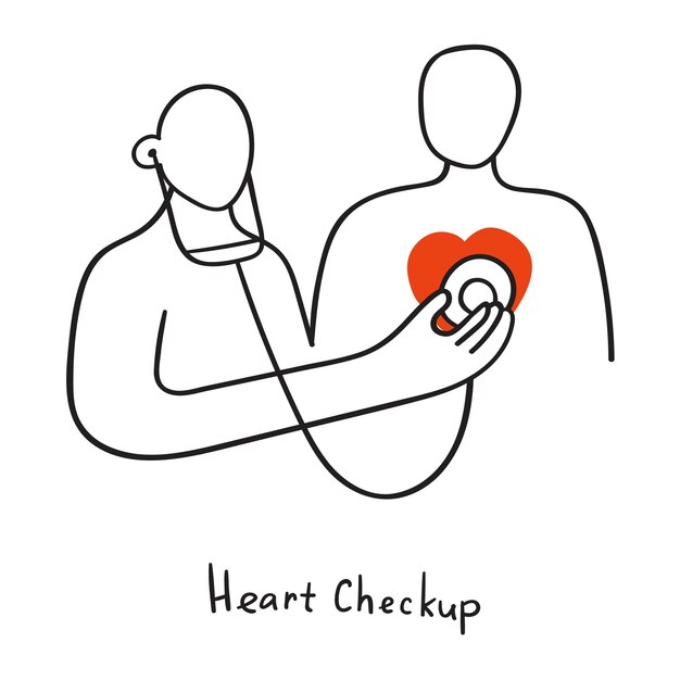 Icône De Contour. Bilan Cardiaque. Icône De Vecteur.