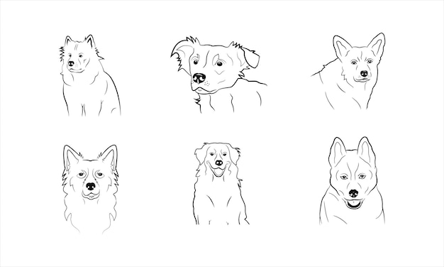 Icône De Contour De Chien Illustration Vectorielle Pour Animaux De Compagnie Symbole Canin Isolé