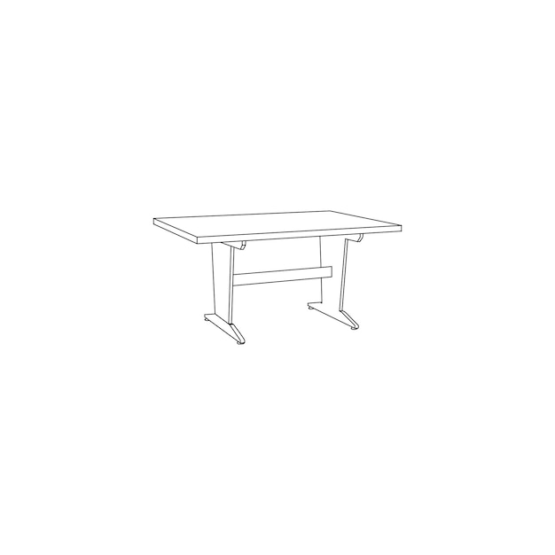 Icône de contour dessinée à la main de table pour le concept mobile et la conception Web Icône de table couleur noir