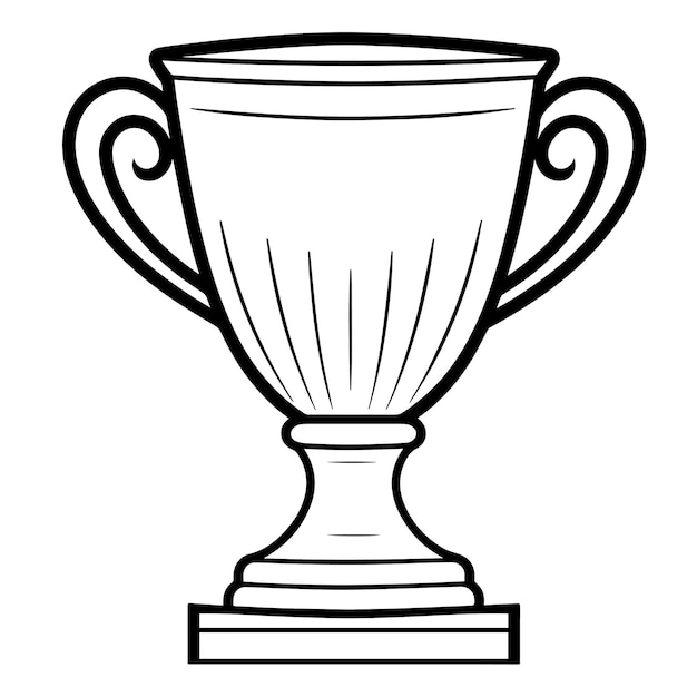 Icône De Contour De Trophée Propre Et Minimaliste Idéale Pour Les Graphiques De Compétition