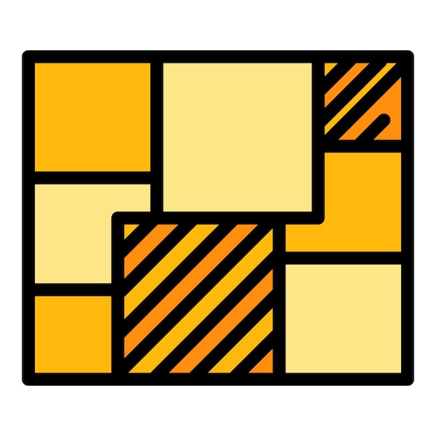 Vecteur icône de contreplaqué contour de l'icône vectorielle de contreplaqué couleur plate isolée