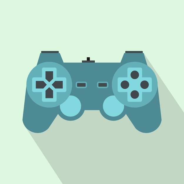 Icône de contrôleur de jeu dans un style plat sur fond bleu clair