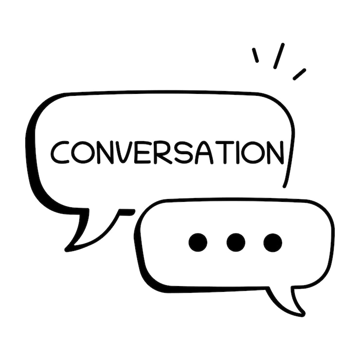 Vecteur icône de conversation dans le style dessiné à la main
