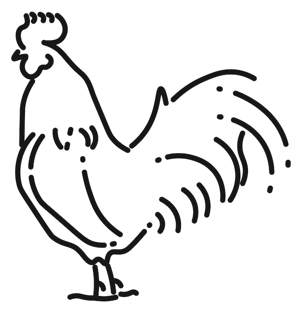 Icône De Coq Logo D'oiseau De Ferme Animal Rural