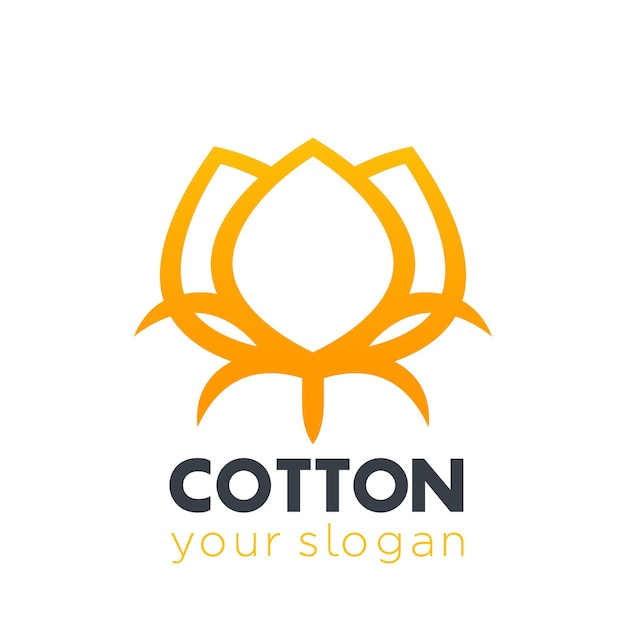 Vecteur icône de coton, élément de logo sur blanc