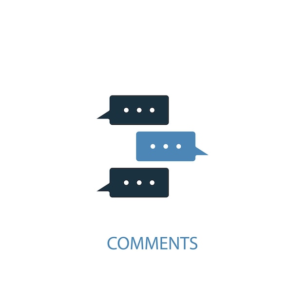 Icône de couleur de concept de commentaires 2. Illustration de l'élément bleu simple. Conception de symbole de concept de commentaires. Peut être utilisé pour l'interface utilisateur/UX Web et mobile