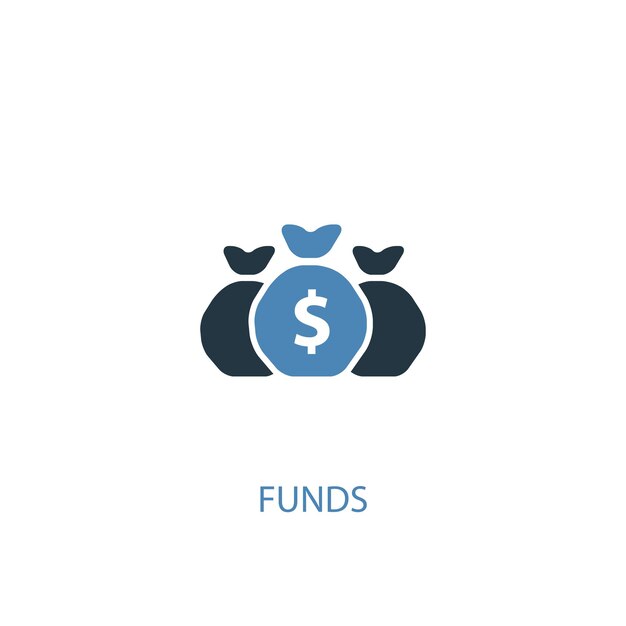 Icône de couleur de concept de fonds 2. Illustration de l'élément bleu simple. conception de symbole de concept de fonds. Peut être utilisé pour l'interface utilisateur/UX Web et mobile