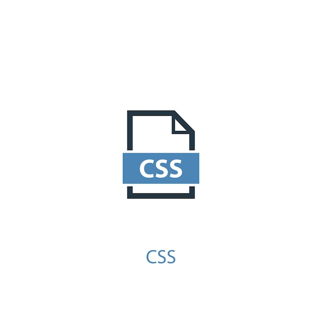 Icône de couleur CSS concept 2. Illustration de l'élément bleu simple. Conception de symbole de concept CSS. Peut être utilisé pour l'interface utilisateur/UX Web et mobile