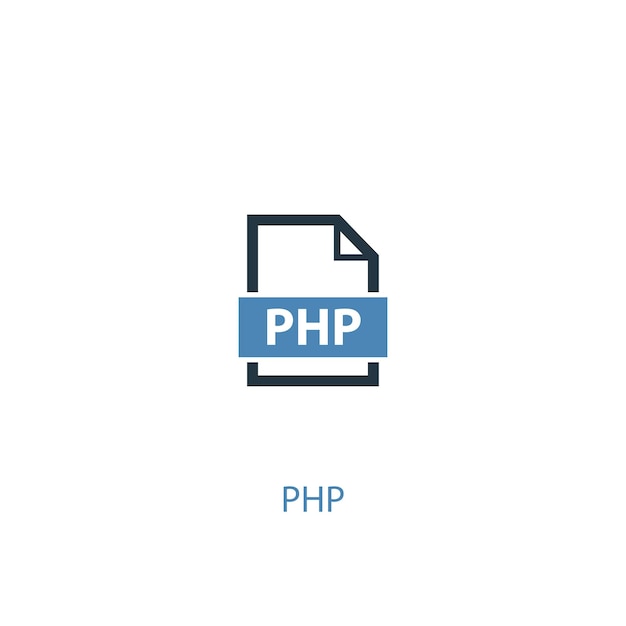 Icône De Couleur Php Concept 2. Illustration De L'élément Bleu Simple. Conception De Symbole De Concept Php. Peut être Utilisé Pour L'interface Utilisateur/ux Web Et Mobile