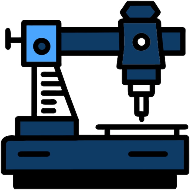 Vecteur icône de coupe à fraisage cnc contour coloré