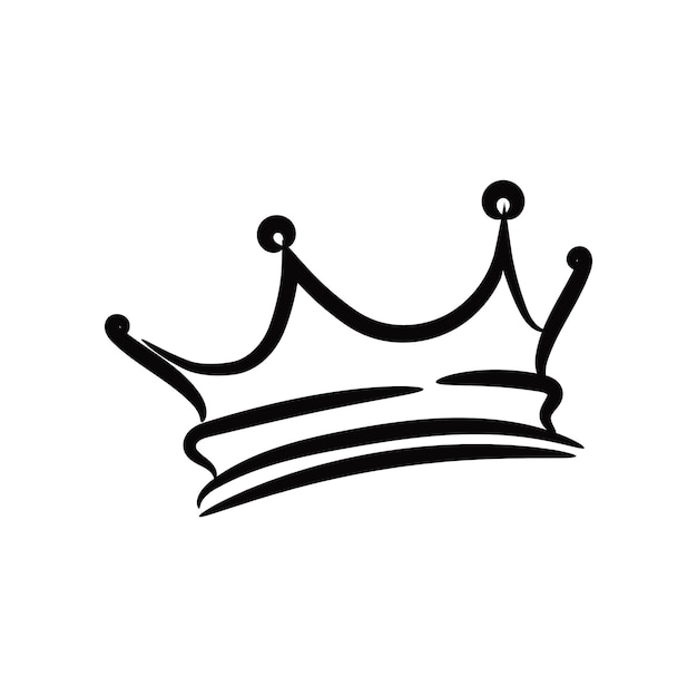 Icône de couronne de coups de pinceau dessinée à la main