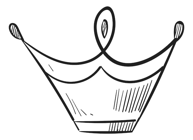 Icône de couronne dans le style de gribouillis de stylo. Symbole du royaume isolé sur fond blanc