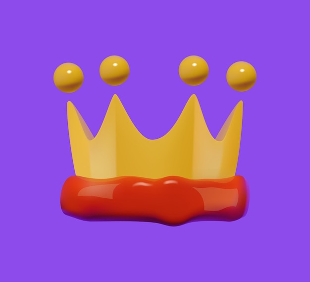 Icône de la couronne dorée 3D