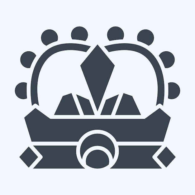 Icône Couronne liée au symbole médiéval style glyphe conception simple modifiable
