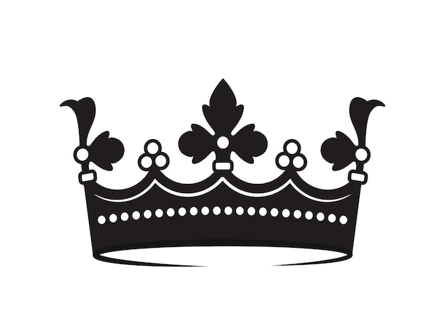 Icône de la couronne Silhouette d'une tiare de luxe pour le prince et le roi Joyau de la famille royale Marque et identité Élément héraldique Illustration vectorielle linéaire