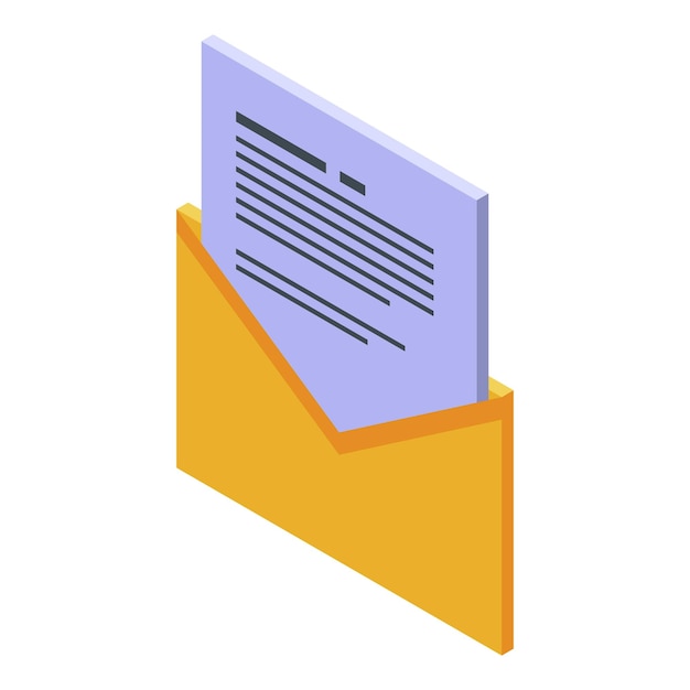 Icône de courrier électronique fiscal Isométrique de l'icône vectorielle de courrier électronique fiscal pour la conception de sites Web isolée sur fond blanc