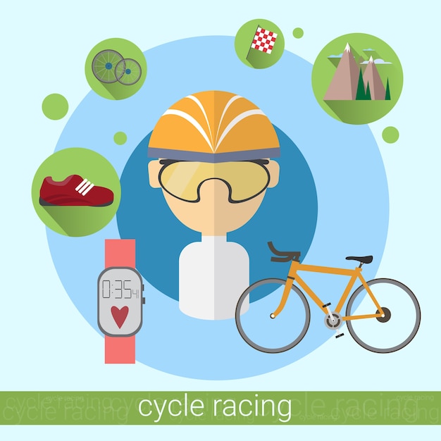 Icône de course cycliste homme sportif
