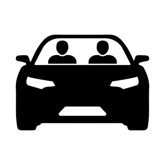 Vecteur icône de covoiturage partage de voiture voyage routier icône vectorielle isolée sur fond blanc