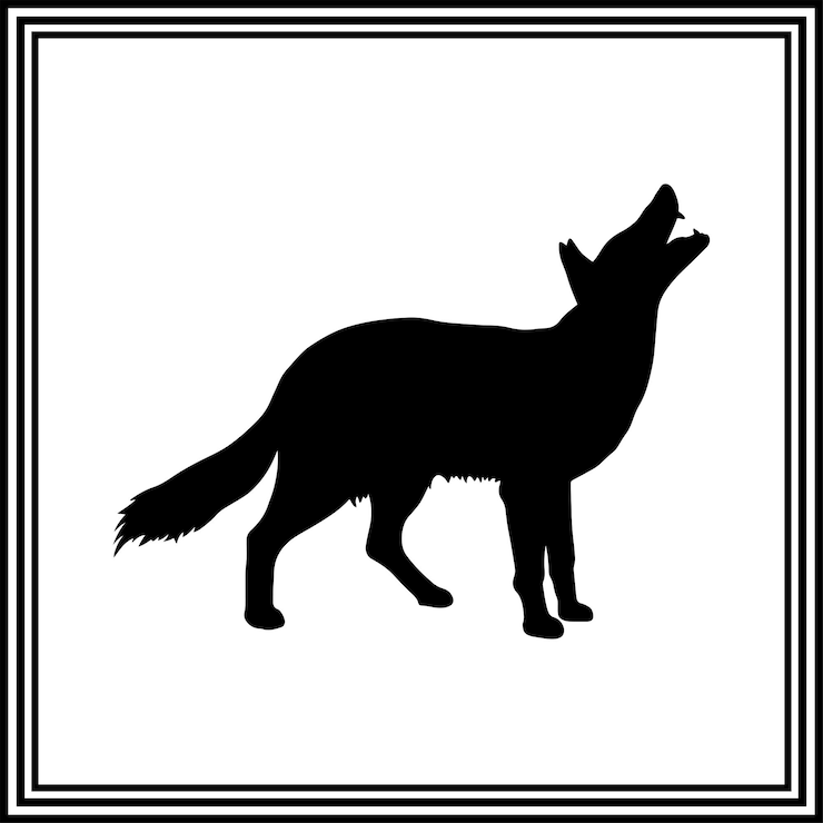 Vecteur icône de coyote silhouette vectorielle isolée d'un animal sauvage