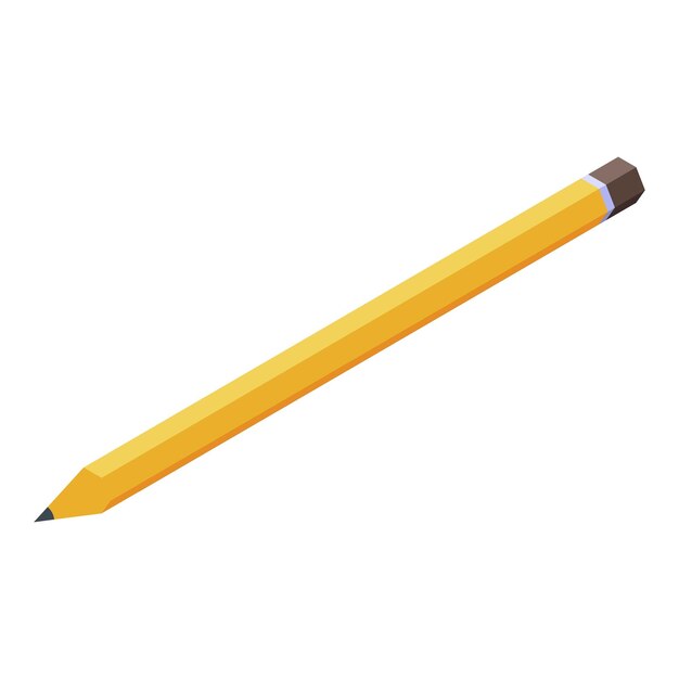 Icône de crayon de dessin Isométrique de l'icône de vecteur de crayon de dessin pour la conception de sites Web isolée sur fond blanc