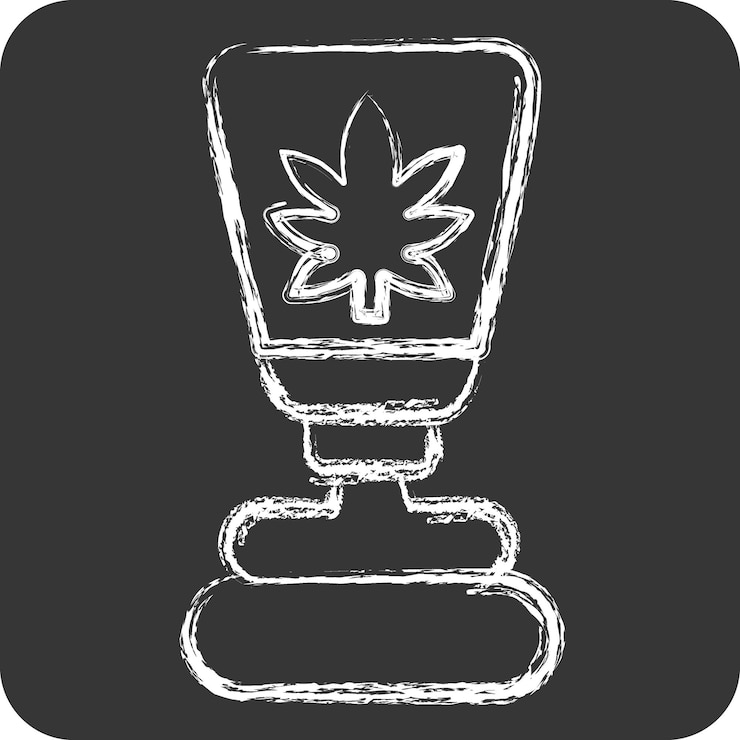 Vecteur icône de crème cbd liée au symbole de cannabis craie style de conception simple illustration simple modifiable