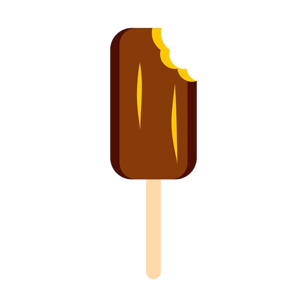 Vecteur icône de crème glacée au chocolat dans un style plat isolé sur fond blanc symbole de bonbons