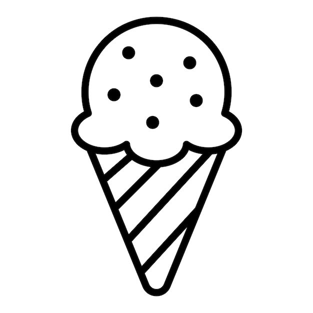 Icône de la crème glacée dans le cône de gaufre Bonbons jus congelé sucre camion de crème glacée glaçage produits laitiers Concept alimentaire Icône de ligne vectorielle sur fond blanc isolé