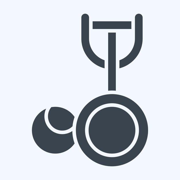 Icône de crème glacée Scoop liée au symbole d'outil de cuisine style glyphe illustration de conception simple