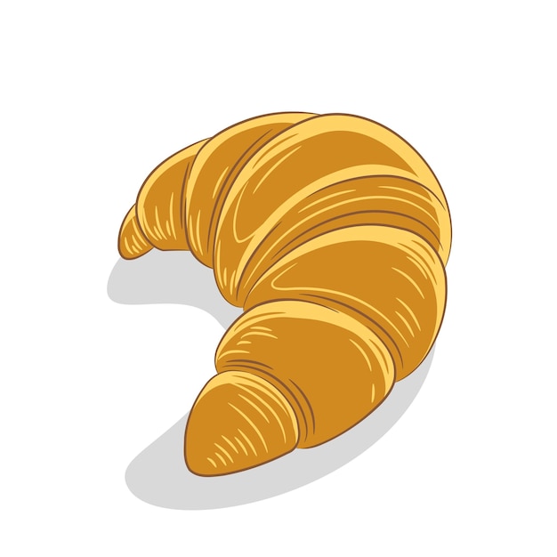 Vecteur icône de croissant sur une illustration vectorielle de fond blanc