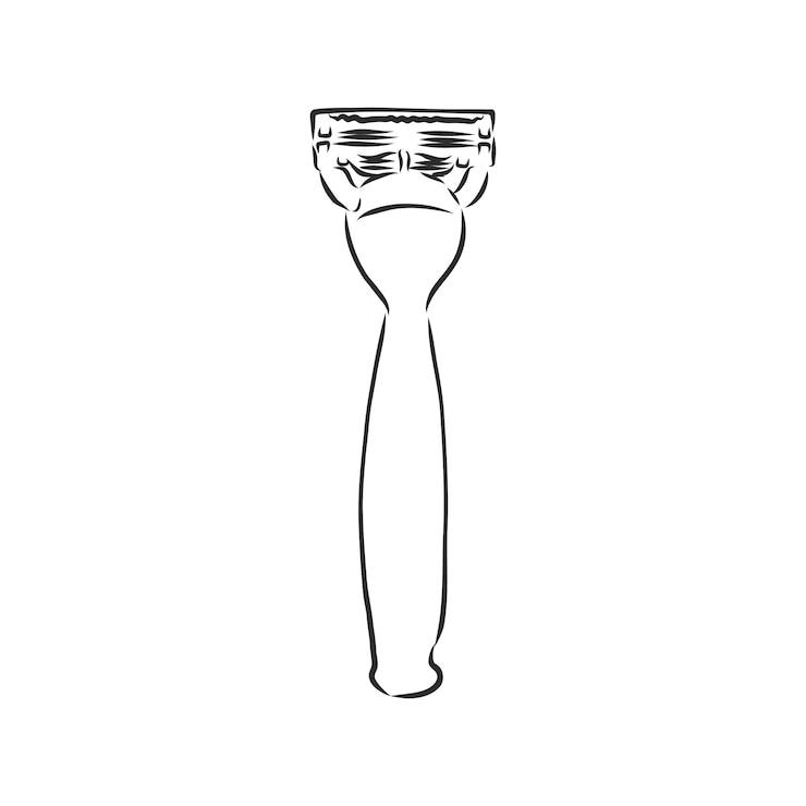 Vecteur icône de croquis de vecteur de rasoir isolé sur fond illustration de croquis de vecteur de rasoir dessiné à la main