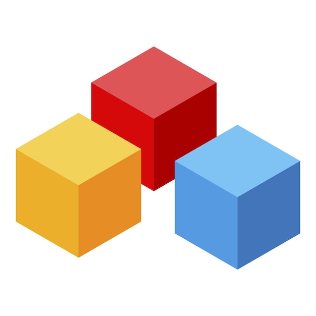Icône de cubes de jouets pour bébé Isométrique de l'icône vectorielle de cubes de jouets pour bébé pour la conception de sites Web isolée sur fond blanc