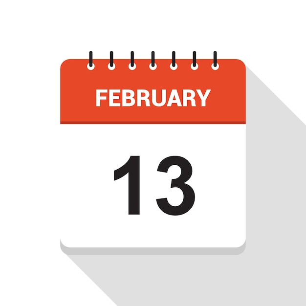 Icône de date du calendrier du 13 février