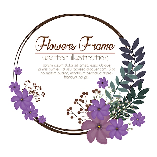 Icône décorative de cadre floral
