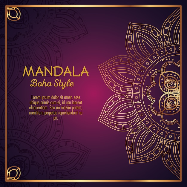 Icône Décorative De Mandala D'or