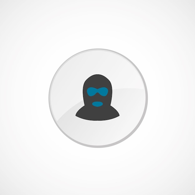 Vecteur icône de délinquant 2 de couleur, gris et bleu, insigne de cercle