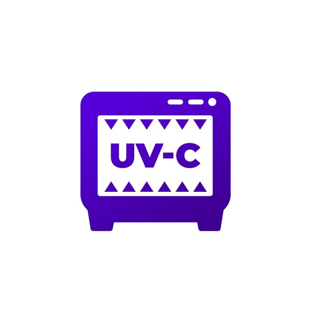 Vecteur icône de désinfecteur uvc sur vecteur blanc