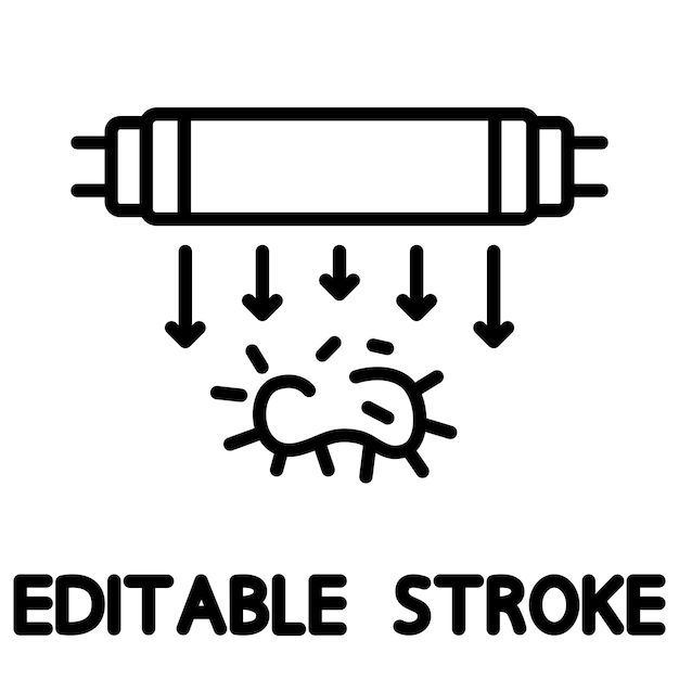 Icône De Désinfection Par Lumière Uv Lampe Uv Bactéricide Lampe Antimicrobienne Médicale