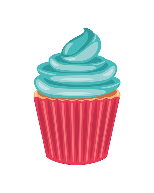 icône de dessert savoureux de cupcake à fond blanc isolé