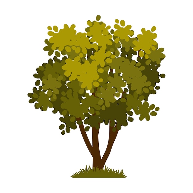 Vecteur icône de dessin animé arbre vert