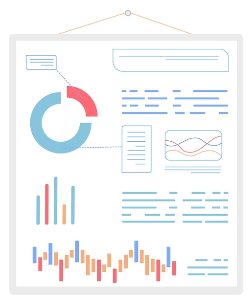 Vecteur icône de dessin animé de bannière de statistiques financières