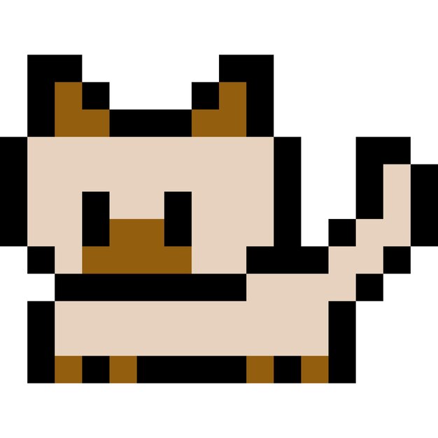 icône de dessin animé de chat dans le style pixel