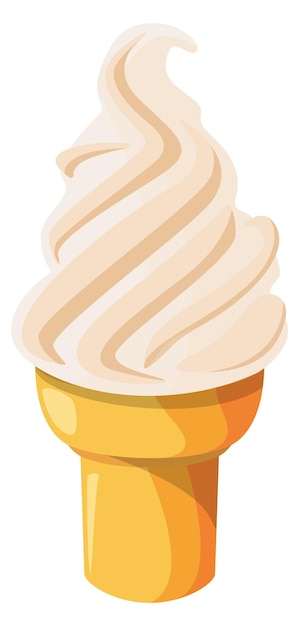 Vecteur icône de dessin animé de dessert au lait de tourbillon doux de crème glacée