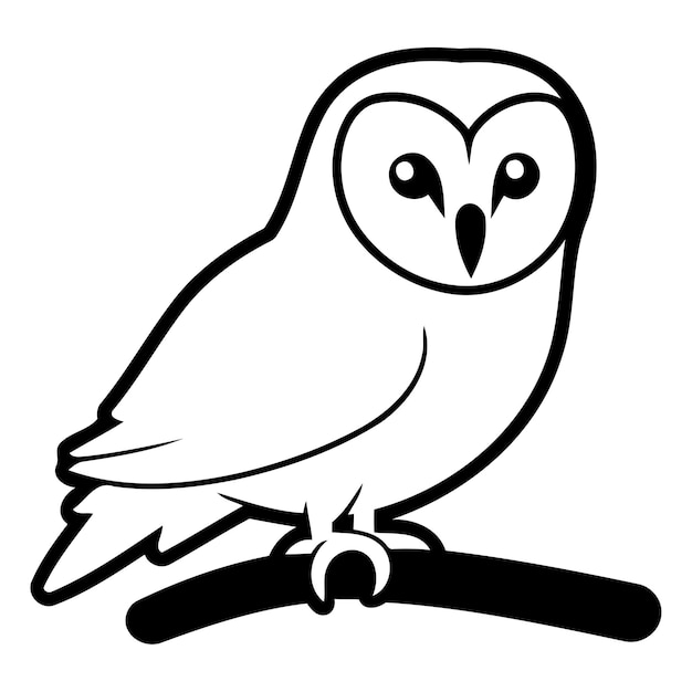 Vecteur icône de dessin animé de hibou sur fond blanc pour la conception graphique et web signe vectoriel simple symbole de concept internet pour le bouton du site web ou l'application mobile